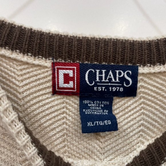 Men XL Tan Chaps Sweater Long - Picture 6 of 8